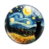20MM 10pcs/lot cat Print glass snap button charms