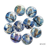20MM 10pcs/lot owl glass snap button charms