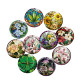 20MM 10Pcs/lot botany Print glass snap button charms