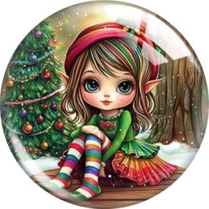 20MM 10pcs/lot Christmas Cartoon  glass snap button charms