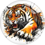 20MM 10pcs/lot tiger Print glass snap button charms