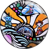 20MM 10Pcs/lot design Print glass snap button charms