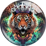 20MM 10pcs/lot tiger Print glass snap button charms