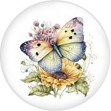 20MM 10pcs/lot color  Butterfly Print glass snap button charms