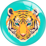 20MM 10pcs/lot tiger Print glass snap button charms