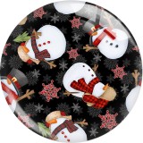 20MM 10Pcs/lot Christmas Print glass snaps buttons  DIY jewelry