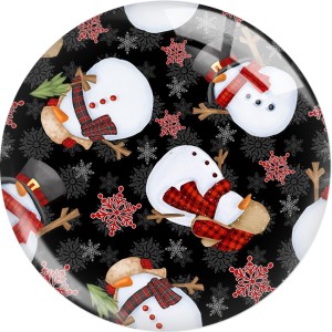 20MM 10Pcs/lot Christmas Print glass snaps buttons  DIY jewelry
