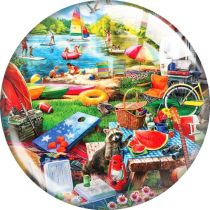 20MM 10pcs/lot Colorful grocery store Print glass snap button charms