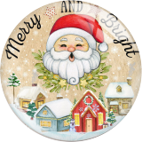 20MM 10Pcs/lot Christmas Print glass snap button charms