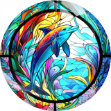 20MM 10Pcs/lot marine organism Print glass snap button charms
