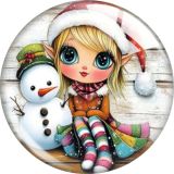 20MM 10pcs/lot Christmas Cartoon  glass snap button charms