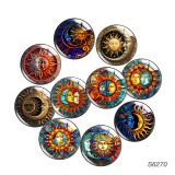 20MM 10pcs/lot Sun and Moon glass snap button charms