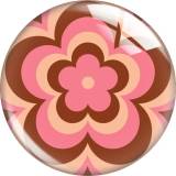 20MM 10pcs/lot Colorful flowers glass snap button charms