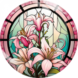 20MM 10Pcs/lot botany Print glass snap button charms