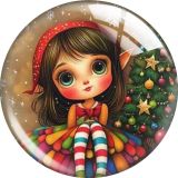 20MM 10pcs/lot Christmas Cartoon  glass snap button charms