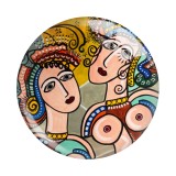 20MM 10pcs/lot Famous paintings Art lady Print glass snap button charms