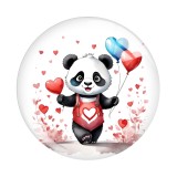 20MM 10pcs/lot panda Print glass snap button charms
