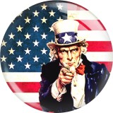 20MM 10Pcs/lot American Flag Print glass snaps buttons  DIY jewelry