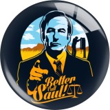 20MM 10Pcs/lot Classic Movie Better Call Saul Print glass snaps buttons  DIY jewelry