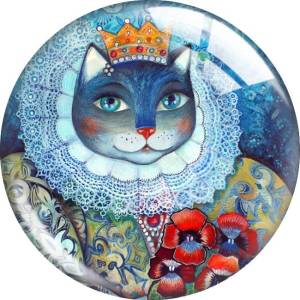 20MM 10pcs/lot cat Print glass snap button charms