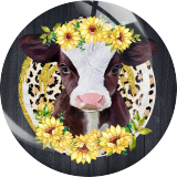 20MM 10Pcs/lot Cow Print glass snap button charms