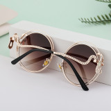 Fashionable round frame sunscreen sunglasses