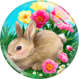 20MM 10Pcs/lot Rabbit Easter Print glass snap button charms