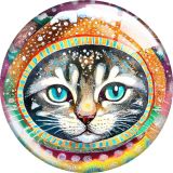 20MM 10pcs/lot cat glass snap button charms