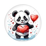 20MM 10pcs/lot panda Print glass snap button charms