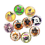 20MM 10Pcs/lot Halloween Print glass snap button charms