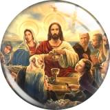 20MM 10pcs/lot Jesus glass snap button charms