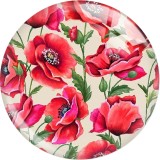 20MM 10Pcs/lot  love flower Print glass snaps buttons  DIY jewelry
