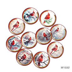 20MM 10pcs/lot bird glass snap button charms