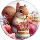 20MM 10pcs/lot Cartoon raccoon dinosaur, little elephant, squirrel  Print glass snap button charms