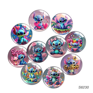20MM 10pcs/lot Stitch glass snap button charms