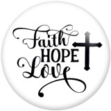 20MM 10Pcs/lot love faith Print glass snaps buttons  DIY jewelry