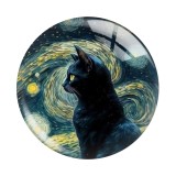 20MM 10pcs/lot cat Print glass snap button charms