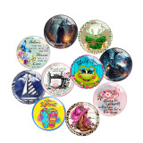 20MM 10Pcs/lot Frogs believe Print glass snap button charms