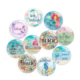 20MM 10Pcs/lot  Beach Seahorse Mermaid glass snap button charms