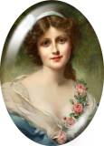 20MM 10pcs/lot Retro oil painting lady glass snap button charms