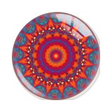 20MM 10pcs/lot Mandala Retro colored patterns Print glass snap button charms