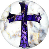 20MM 10Pcs/lot  cross glass snap button charms