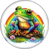 20MM 10pcs/lot frog Print glass snap button charms