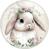 20MM 10Pcs/lot Rabbit Easter Print glass snap button charms