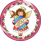 20MM 10Pcs/lot Christmas Print glass snap button charms