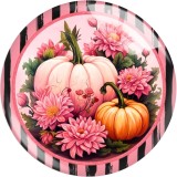 20MM 10Pcs/lot Christmas  Deer Thanksgiving pumpkin Print glass snap button charms