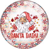 20MM 10Pcs/lot Christmas Print glass snaps buttons  DIY jewelry