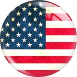20MM 10Pcs/lot American Flag Print glass snaps buttons  DIY jewelry