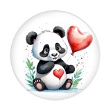 20MM 10pcs/lot panda Print glass snap button charms