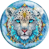 20MM 10Pcs/lot animal Print glass snap button charms
